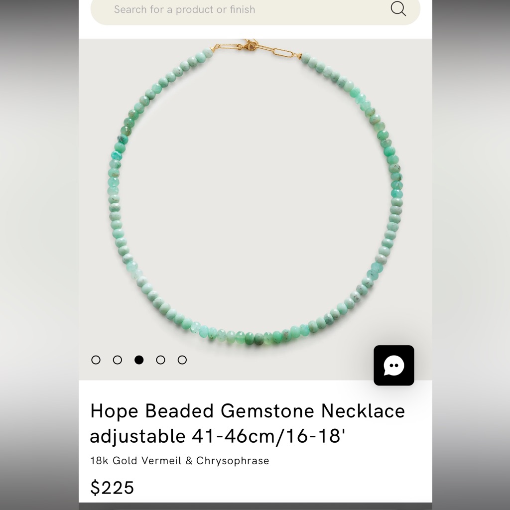 Monica Vinader Hope Beaded Gemstone Necklace - Green 150$